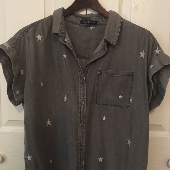 Button Down Denim Top - Picture 1 of 2